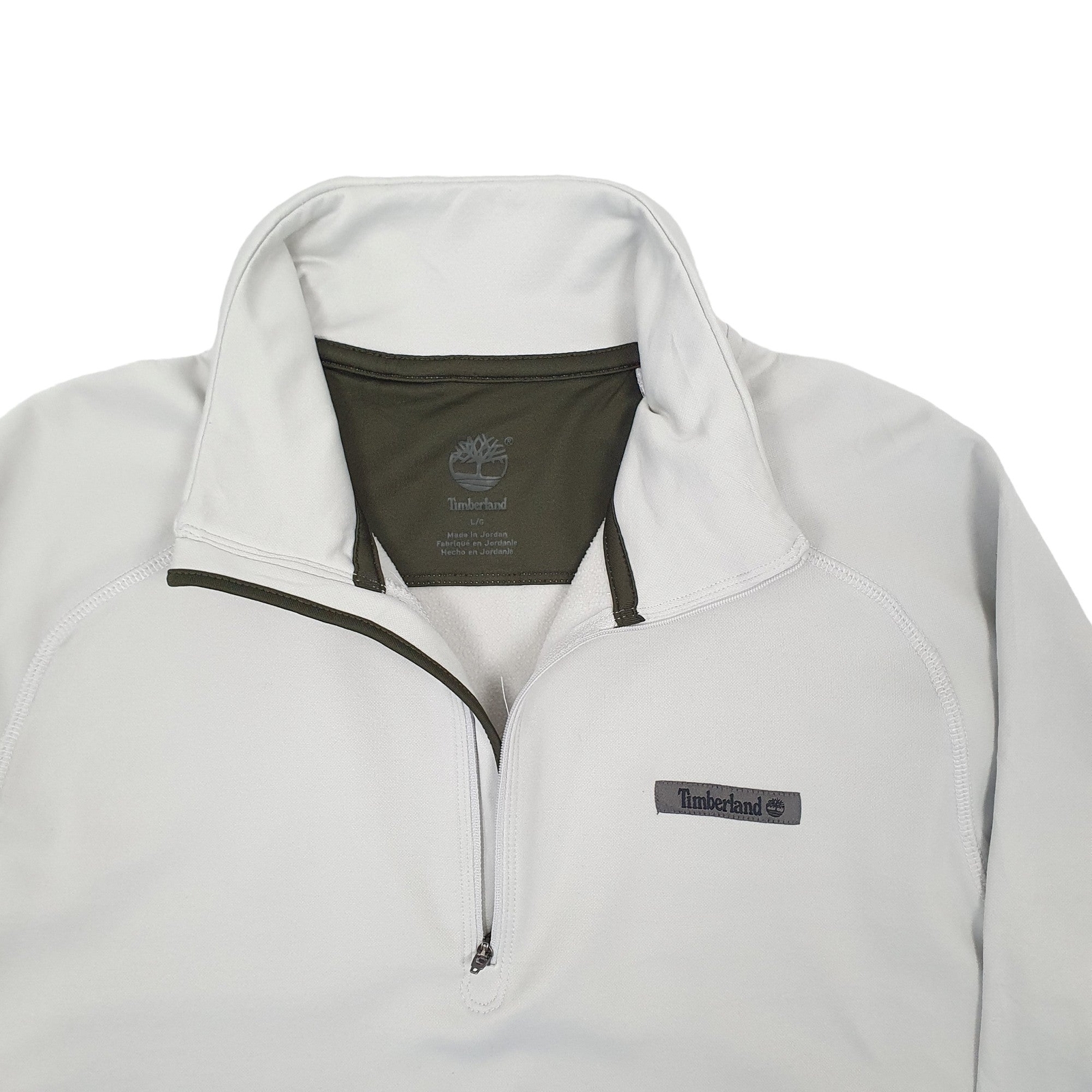 TIMBERLAND 1/4 Quarter Zip Spellout Polyester Jumper Sweatshirt Mens L image 2