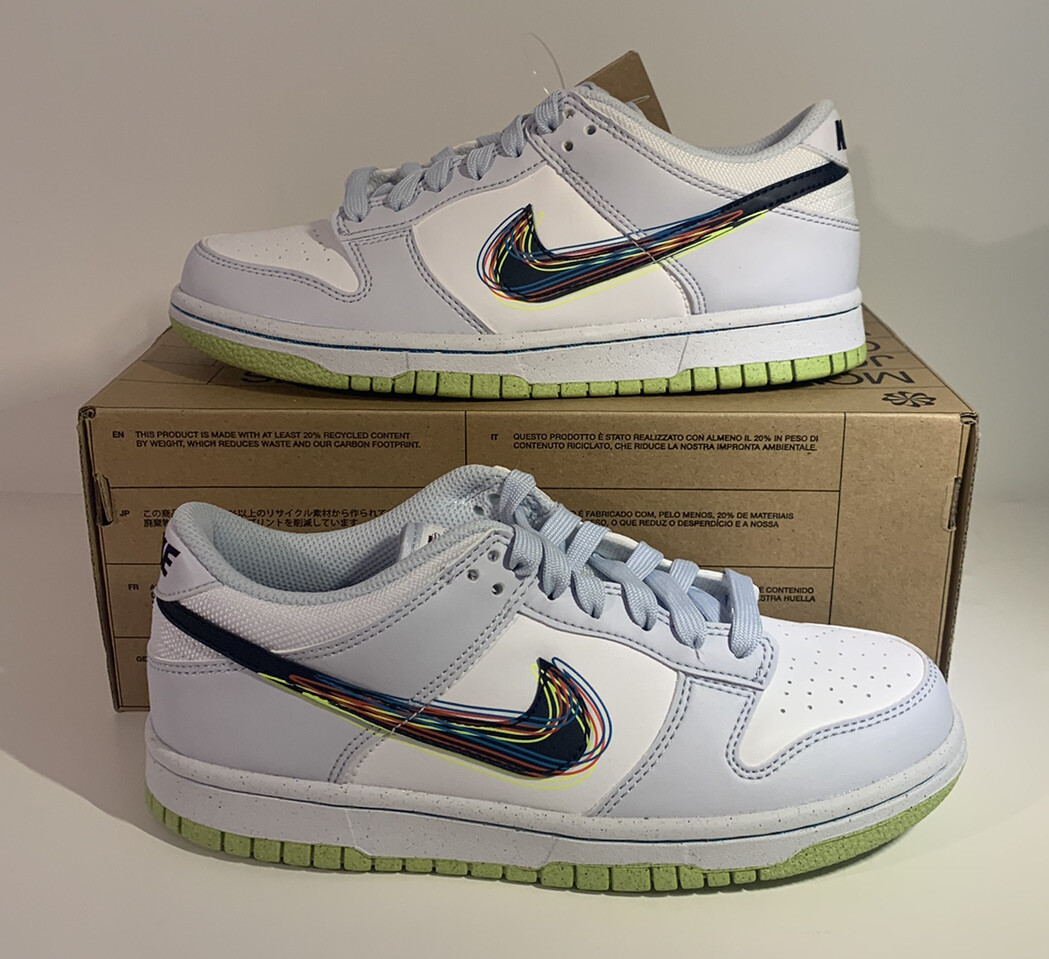 Nike Dunk Low 3D Swoosh Grey (GS) Size 5.5Y (DV3478-100) - BRAND