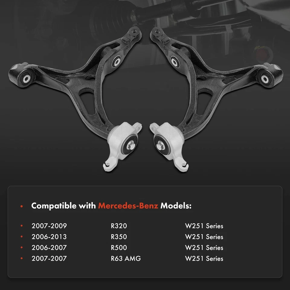 Brazo de control inferior delantero 2 piezas para Mercedes-Benz W251 R350 06-13 R320 R500 R63 AMG Foto 2 de 4