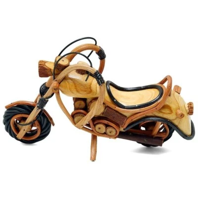 Motorrad moderne Skulptur Deko aus Holz 30 cm  Wooden Chopper Deko Bike - Bild 1 von 2
