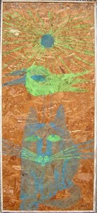 Eric VON SCHMIDT Peace on Earth PAINTING cat DOVE folk singer 1967