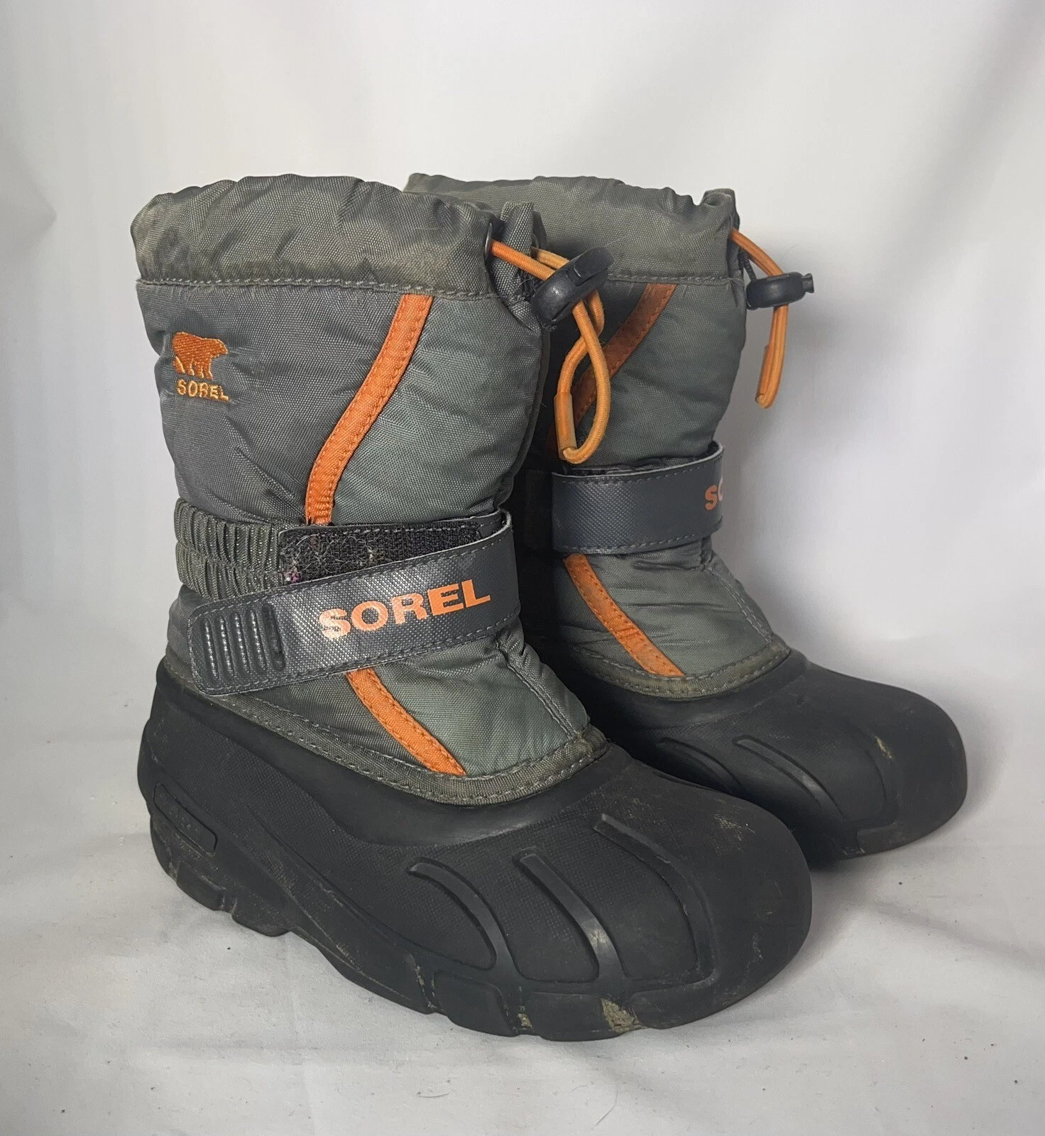 Sorel Flurry Boots Youth kids SZ 12 NC1885-029 Orange Outdoor Snow Rain Boots