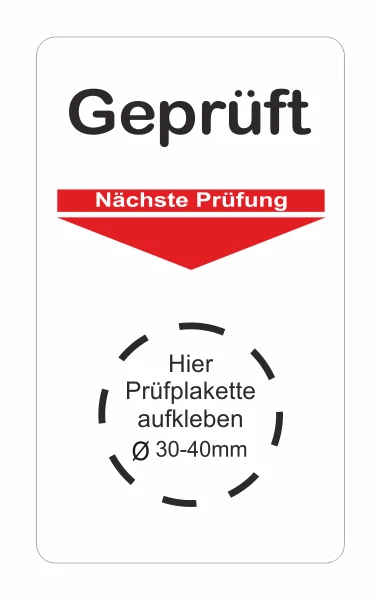 UVV Geprüft Grundplaketten - Plaketten - Unterlage - Prüfplaketten 5216