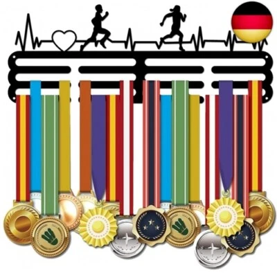 SUPERDANT Medaillenhalter Mit EKG Muster Medaillen Aufhänger Schwarzes Eisen Wandhaken