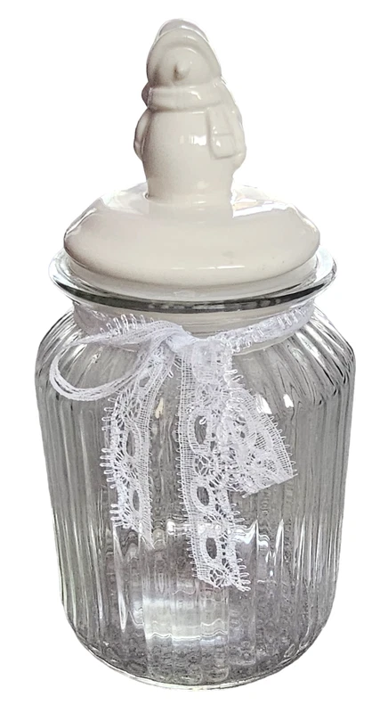 Barattolo Natalizio LET'S SNOW in Vetro TOGNANA 15 cm