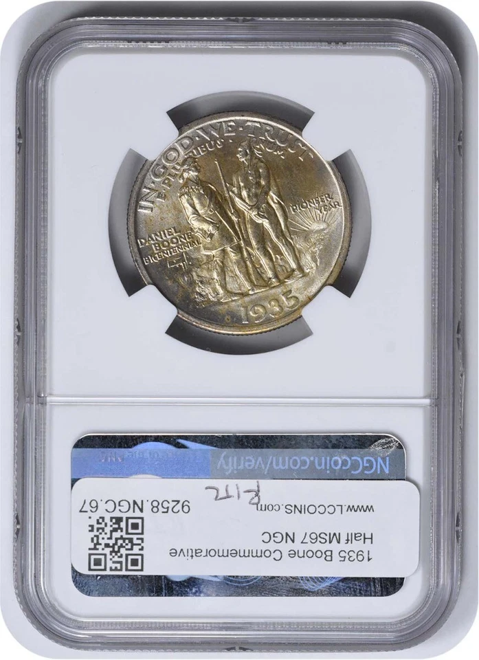 1935 Boone Commemorative Half MS67 NGC - Image 2 of 2