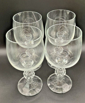 Vintage Claudia Bohemia Fine Crystal Wine Glasses Set of 4 190 ml Czech Stemware