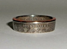 "Sealed" MISSOURI  US STATE QUARTER handcrafted coin ring or pendant size 4-14