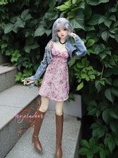 1/4MSD 1/3SD SD16 BJD Outfit Cool Summer Clothes Pink Flowers Short Sling Dress