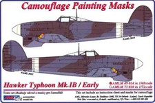 AML Models 1/48 CAMOUFLAGE PAINT MASKS HAWKER TYPHOON Mk.IB Early Version