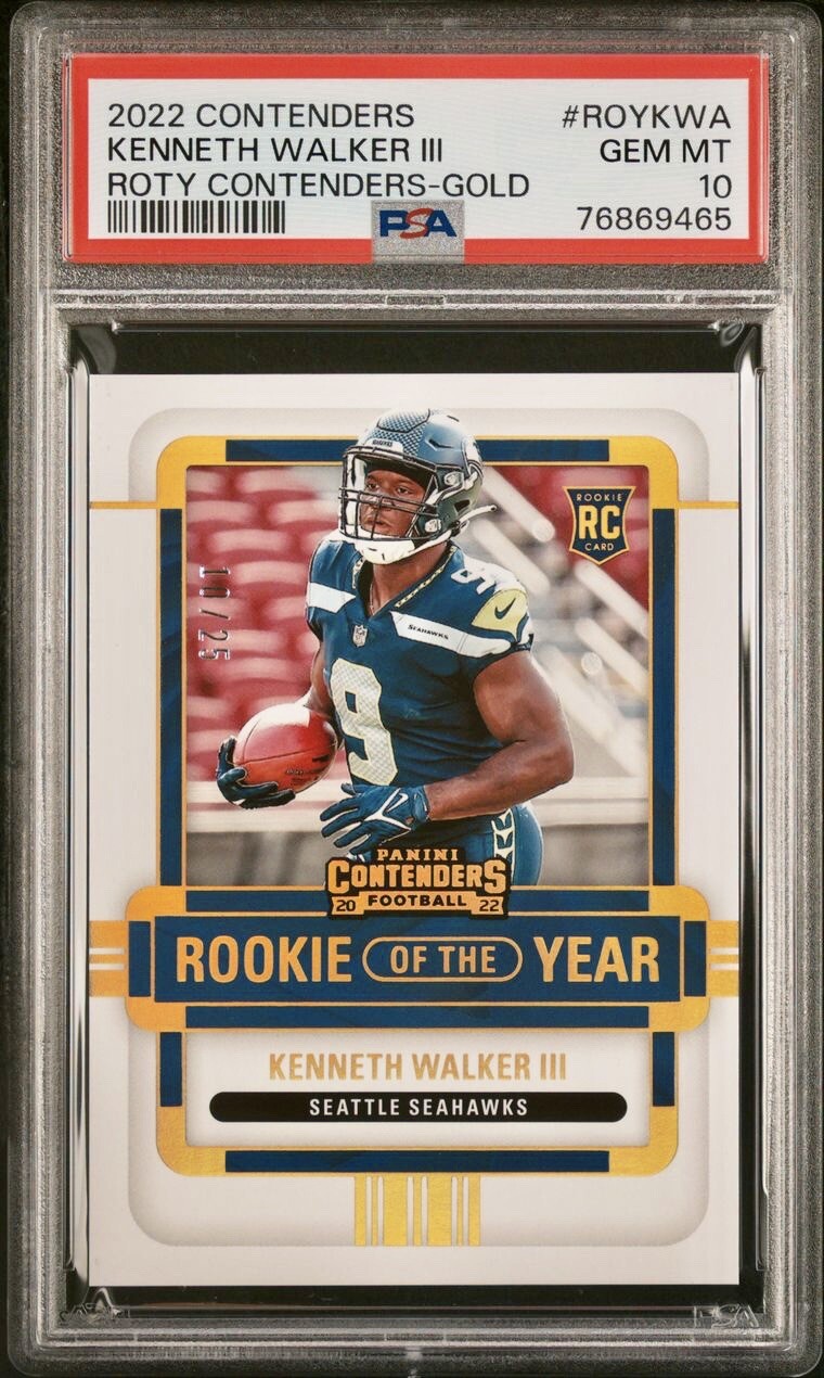 Kenneth Walker III Panini Contenders Rookie of the Year Contenders #ROYKWA Gold