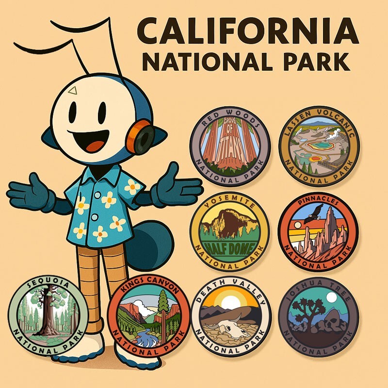 Yosemite National Park Sticker Set &ndash; Half Dome Edition | Vinyl Decals (2" & 1")