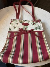 Longaberger Christmas Tote/Giftbag--Striped botanical-lined