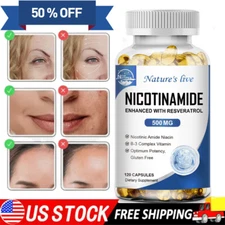 Anti-Aging 120 Capsules-NAD Supplement - Nicotinamide 500mg Resveratrol 100mg