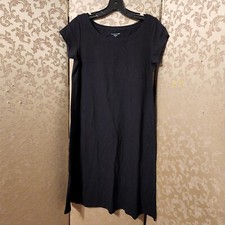 Eileen Fisher Black Classic Shift T-Shirt Dress Size Extra Small XS