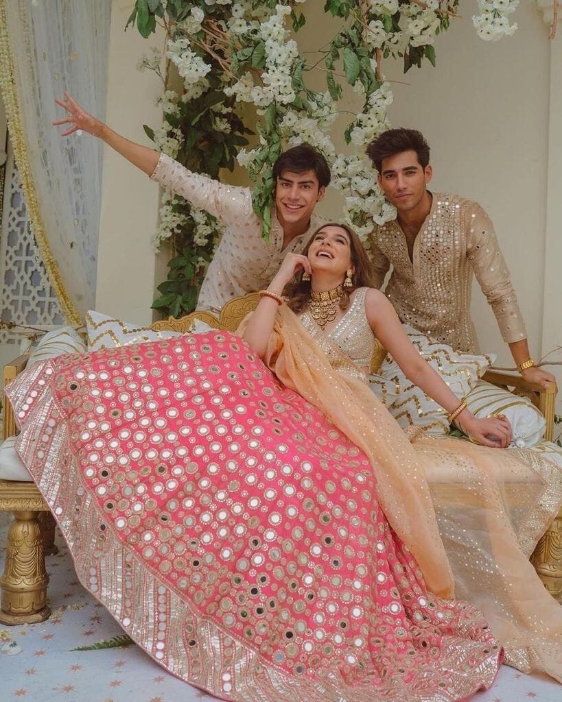 Dark Pink Mirror Work Lehenga Choli Party Wear Lengha Indian Saree Sari  Skirt | eBay