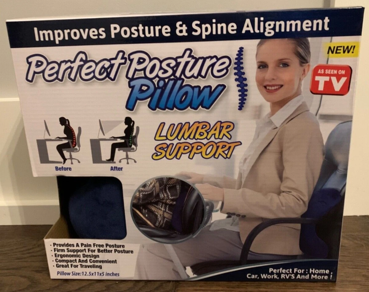 NEW Perfect Posture Pillow Lumbar Support Improves Posture Spine Alignment