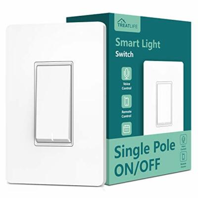 Alexa Google Home Compatible Single Pole On/Off Smart Light Switch