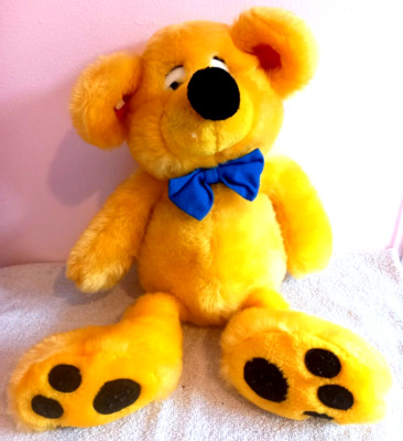 Vintage Grove International gelber Teddybär blaue Schleife wie Hairbo Bär 18 Zoll