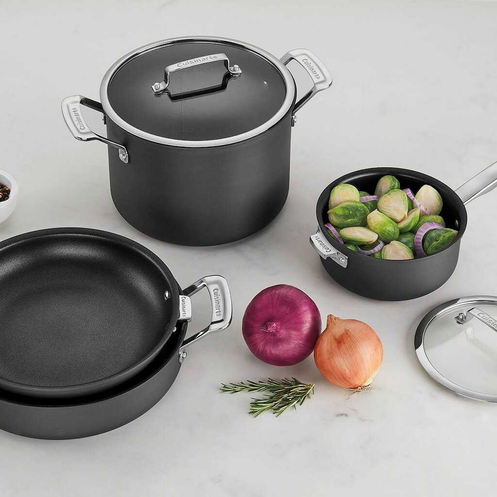 Cuisinart Smartnest Hard Anodized NonStick 11 Piece Cookware Set eBay