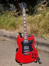 Chitarra Elettrica Tipo SG Style Rossa Doppio Humbucker Body Tiglio Classic Rock