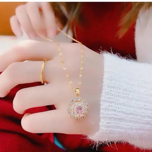 Collana in oro 18 kt con diamanti bianchi pendenti da donna bijoux donna collari - Foto 2 di 12