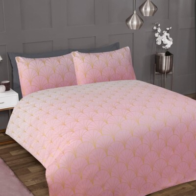 SLEEPDOWN OMBRE METALLIC DEKO BLUSH PINK JAKOBSMUSCHEL LUXUS WEICH KUSCHELIG - SUPER KING