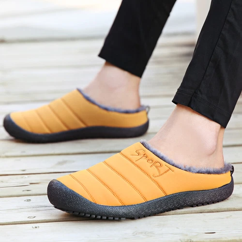 Winter Cotton Slippers Waterproof Plush Lining Warm Men Women Slippers Outdoor- - Picture 15 of 65