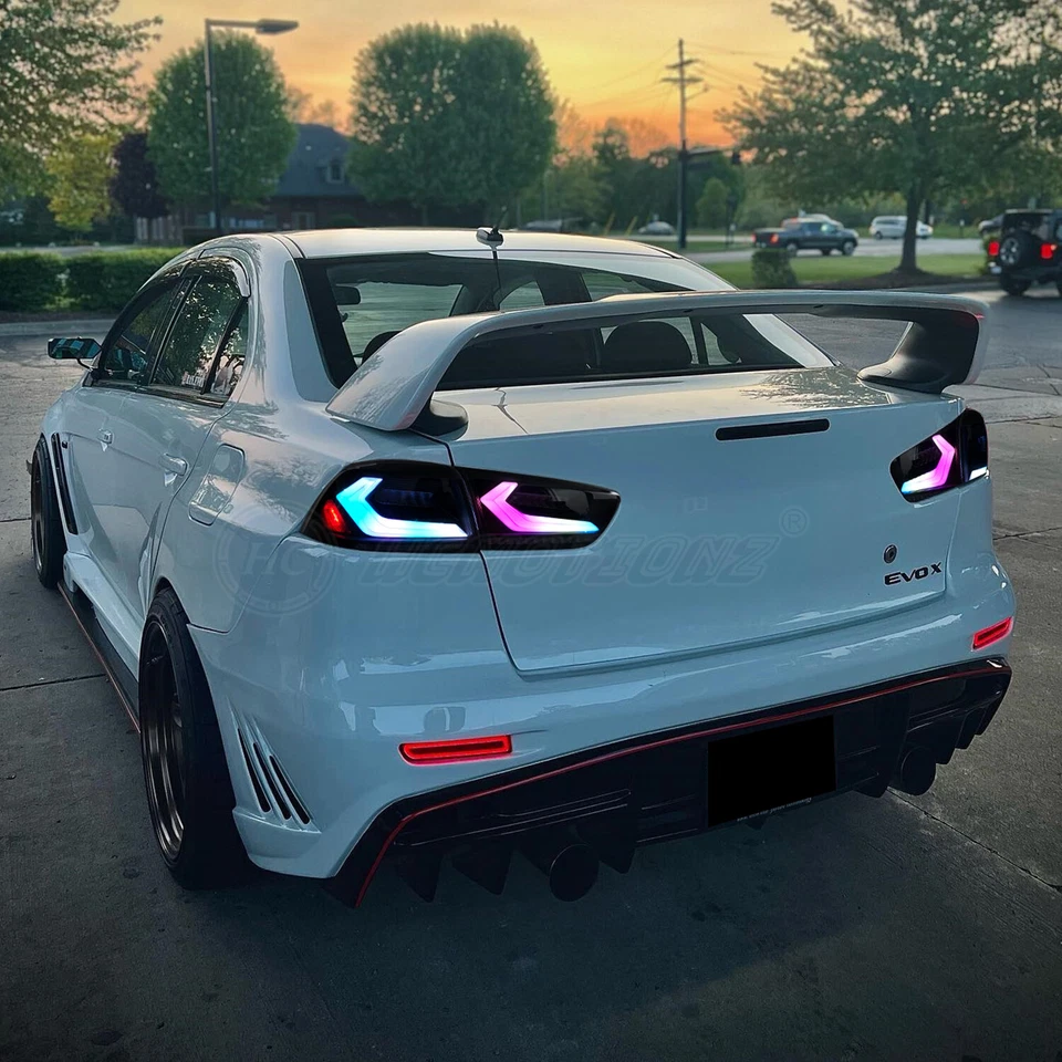 Lanterna traseira LED HCMOTION V2 RGB para Mitsubishi Lancer EVO EX 2008-2017 - Imagem 3 de 4