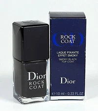 Dior Vernis Long-Wearing Nail Lacquer Rock Coat Smoky Black Top Coat Damaged Box