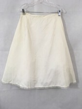 Woman s Vintage Layered Knee Length Nylon Lace Puffy Slip 28 In. Waist Ivory
