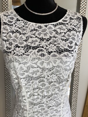 Nina Ricci New Cream/Off White Knee Length Lace Dress Size FR 42 US 10 |  eBay