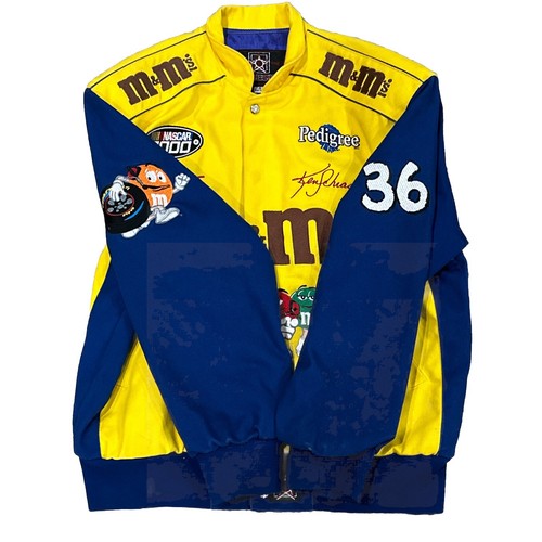 Vintage Jacket Coat Mens Small Yellow/Blue #36 Ken Schrader NASCAR M&Ms Racing - Picture 2 of 9
