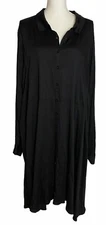 Torrid 4 4X Stella Challis Collared Shirt Dress Black Pockets City 16749697 NWT