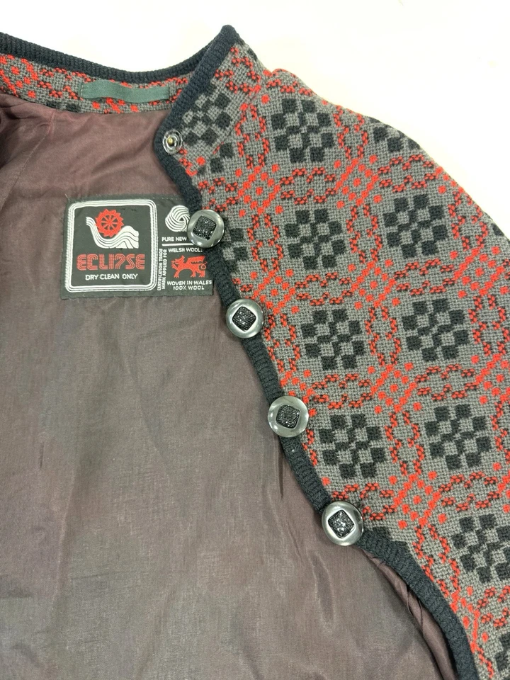 Poncho Topper Capa Lana Nueva Pura OS Lana Galesa Eclipse De Colección SIN CINTURÓN Foto 3 de 4