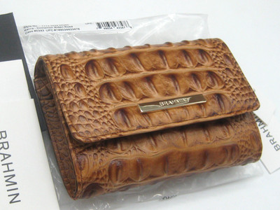 Brahmin Croc Embossed Leather Kerra Wallet Cinnamon Alden Road NWT & Orig. Pkg.