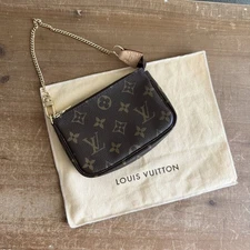 LOUIS VUITTON Mini Pochette Accessoires Monogram Pouch Authentic