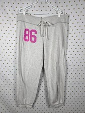 Victorias Secret PINK 86 embroidered Vintage Logo Butt Sweats Sweatpants LARGE