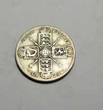 1921 One Florin (2 Shillings) British Silver Coin King George 5th Good No Issues