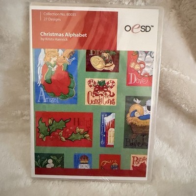 Christmas Alphabet OESD 80035 Santa Angel Bell Five Embroidery Machine Design CD