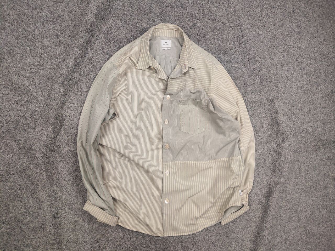 Paul Smith Design Beige patchwork Long Sleeve But… - image 1