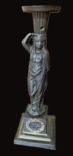 Antique 19thC Berlin Iron Candlestick &ndash; Classical Female Figure, Schinkel Design