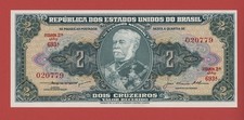 BRAZIL 2 CRUZEIROS ( 1956-58 )  PICK # 157Ab XF-AU.