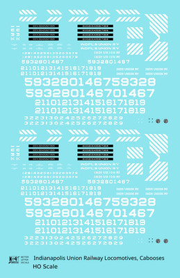 K4 HO Scale Decals Indianapolis Union Railway Locomotives and Cabooses White
