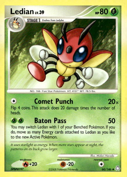 Ledian 60/146 Uncommon Legends Awakened Pokemon Lightly Played