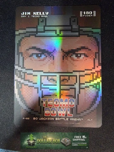2026 Bo Jackson Battle Arena Tecmo JIM KELLY Day 1 Alt Art #P89 - 180 Power SSP