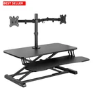 Compact 32" Standing Desk Converter with Dual Monitor Mount & Ergonomic Design