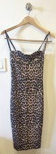 Pretty Little Thing Dress Sz 0 XS Leopard Print Bodycon Bustier Strappy Sexy NWT
