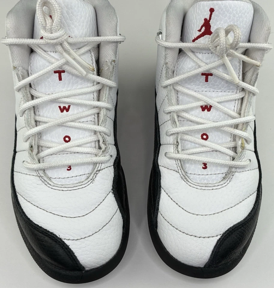 Air Jordan 12 Retro PS Taxi Flip 151186-162 Niños Tenis Negro/Blanco Talla 13c Foto 4 de 4