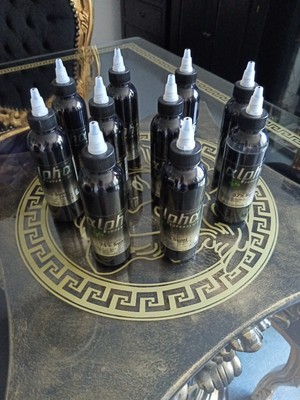 alpha Superfluid Tattoofarbe 150ml 10 Stk !ZUM ÜBEN/ABGELAUFEN!